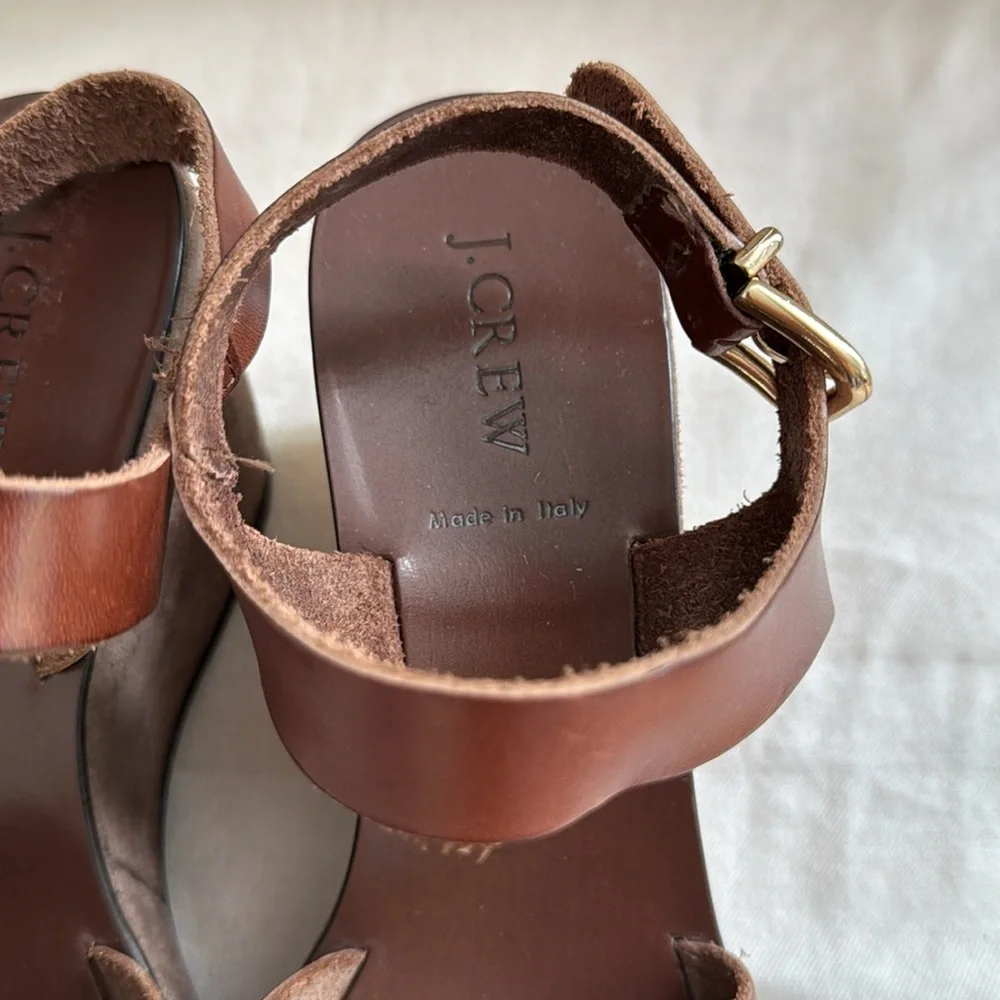 J. Crew Brown Leather Wedges - Picture 5 of 12